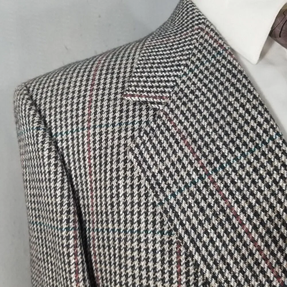 Evan Picone Jacket Sports Coat Mens 44L Brown Tweed‎ Wool Vintage USA